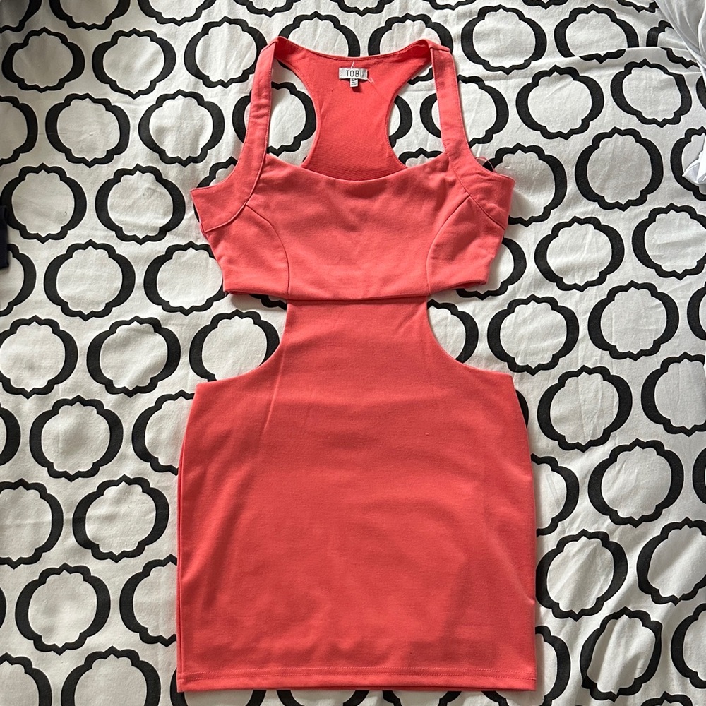 Tobi Coral Backless Bodycon Dress